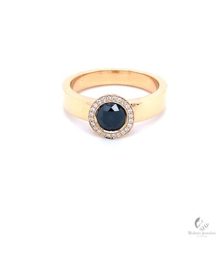 Dish Ring Diamant zwarte Diamant