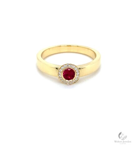 Dish Ring Diamant Robijn