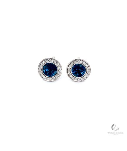 Dish Oorstekers Diamant London Blue Topaas