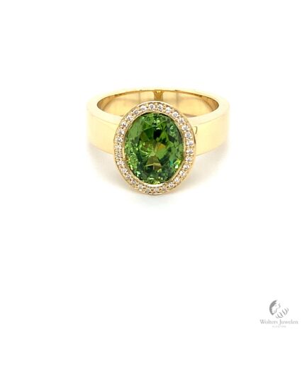 Dish Ring Diamant Peridoot