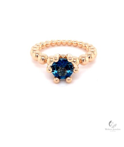 Tulp Ring London Blue Topaas