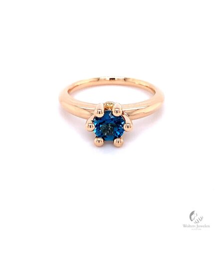 Tulp Ring London Blue Topaas