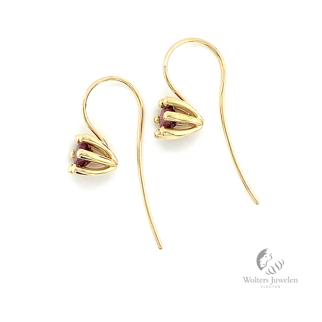 31880 gg Tulp oorhanger Rubelite_1